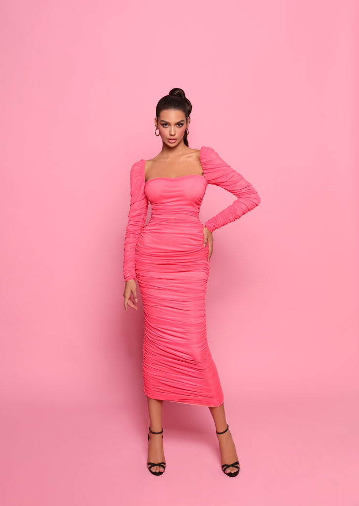 Pink Midi Dress - FJOLLA NILA™ 